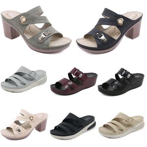 2024 Sommer Damenschuhe Sandalen Niedrige Absätze Mesh-Oberfläche Freizeit Mama Schwarz Weiß Rot Grün Große Größe 36-42 O19 GAI