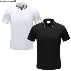 New Designer Polo Shirts Men Luxury Casual t Snake Bee Letter Print Embroidery Fashion High Street T-shirt