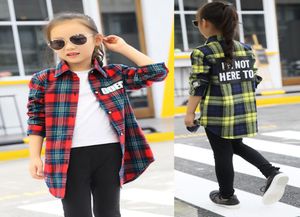 Blouses Baby Girl Autumn Cotton Shirt for Teens Kids Plaid Blouse Big Size 4 6 8 10 12 14 16 Years Girl Clothes Tenages LJ2008283821432