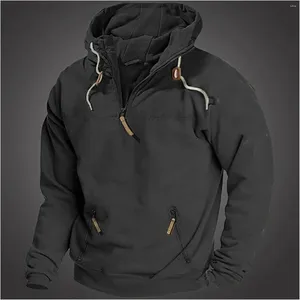 Men's Sweaters Hooded Solid Color Sweater Sports Casual Loose Fitting Designer Hoodies Sweatshirt Youth Zip Mens