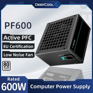 DeepCool PF600 PFC Max 80 Plus strömförsörjning för PC -spel 600W Watt Desktop Computer Power Supply Unit med 24pin 12V ATX ​​PSU 240307