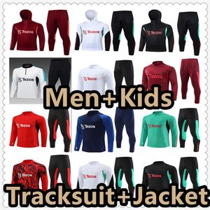 22 23 24 Tracksuit Soccer Jersey Shirt Football Training Training Sup Jacket 22 2023 2024 Chandal Futbol Survlement Foot Maillot de Mens and Kids 999