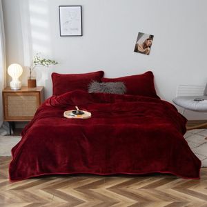 Solidny kolor Zima Złote Norek Wełniany Ket Puszysty ciepłe miękkie pokrywę Bedspread Blue Black Coral Runne Plush Coce do łóżka LF279X