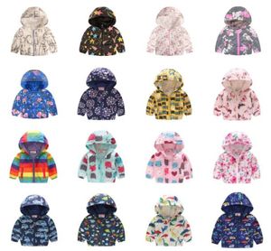 39 styles Christmas Kids cartoon floral hoodie jacket baby boys girls cute fashion zipper sport jackets children designer coat3446287