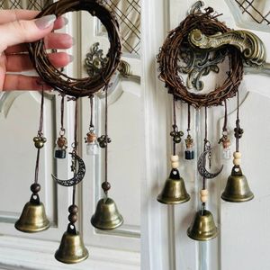 Witch Bells Protection Door Hangers Wind Chimes Wreath Handmased Hanging Wiccan Magic For Home 240306