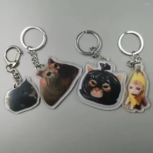 Keychains 2024 Cute Garbage Bag Cool Memes Keychain 3D Modeling Banana Cat Hooded Race Maxwell Student Gift Accessor