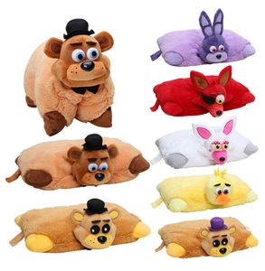 43cm30cm Fem nätter på Freddys plyschkudde FNAF Golden Freddy Fazbear Mangle Chica Bonnie Foxy Plush Stiped Pillow Doll Toy Y22608242