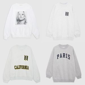 24ss Anime New Women Designer Cotton Hoodie Sweatshirt Fashion Classic Hot Embroidery Letter Print Crew Neck Casual Versatile Loose Pullover Sweater Trendy Tops tn