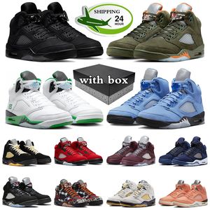 Z Box Jumpman 5 5s Buty do koszykówki dla mężczyzn Sneakers Black Cat Olive Lucky Green Menocd Burgundy Burgundy J5 Mens Trainers Sports