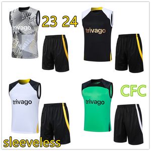 2023 2024 CFC Homens Colete Terno de Treinamento de Futebol Futebol Jerseys 23 24 Novos Shorts Sem Mangas Kit Pulisic Mount Mens Sport Jersey Sets Jogging Tracksuits Sets