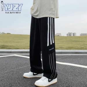 Pantaloni pantaloni a strisce casual pantaloni casual nuovissimi streetwear coreana moda larga pantaloni per le gambe uomini autunno y2k hip hop uomini harajuku pantaloni