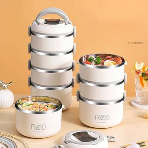 Contenitore per il pranzo portatile in acciaio inossidabile Contenitore per alimenti di grande capacità per studenti Bento Box termico multistrato per ufficio scolastico per bambini 240219