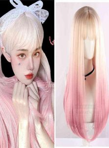 私のドレスアップダーリンマリンキタガワコスプレウィッグピンクグラディエントロングヘアコスプレロリータヘアコスチュームY2204085743897