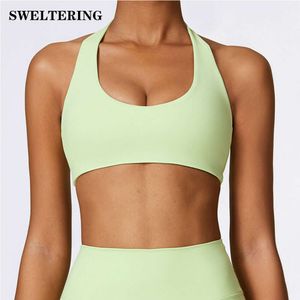 Lu Align Lemon Women Sports Underwear Halter High Support Impact Ruched Fiess Gym Yoga Top Workout Clothes Push-up Corset Padded Activewear 2024 Gym Jogger Sport