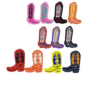 Cartoon Boots Iron on Patches Colorful Wester Long Boot Embroidered Applique Sew on Patch for Clothing Jeand Jacket Hat Backpack Decoration