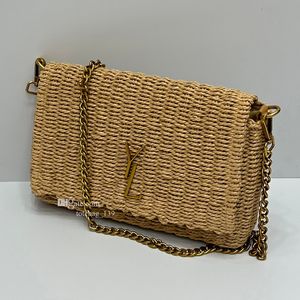 Designer Bag Women Luxury Woven Bag Axel Bags Chain Satchel Raffia flätade handväskor Crossbody Purse