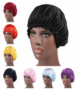 Silk Lace Shower Cap Women039S Monochrome Nightcap Lace Hair Care Hat Satin Sleep Cap Hair Beauty Elastic Bath Caps EWA24746365207