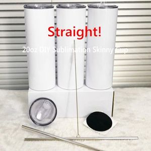 Personalized DIY 20oz Straight Tumbler Double Wall Thermos Sublimation Coating For Heat Transfer Water Bottle263e
