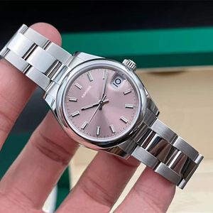watch for womens pink moissanite watch 28mm 31mm quartz and mechanical movement small dial fashion stainless steel watch sapphire waterproof holiday gift with box