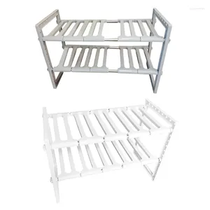 Kitchen Storage Cabinet Shelf Expandable Metal Rack Adjustable Sink Dish Drying Dropship