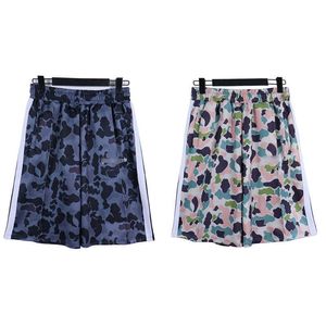 Camo Palm Casual Sports Shorts Breathable Micro Elastic Drawstring Capris