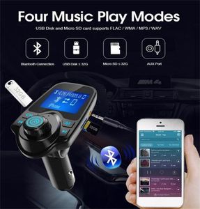 T11 LCD Bluetooth Spelare Handsfree Car Auto Kit A2DP 5V 2.1A USB Charger FM Sändare Wireless Modulator O Musikspelare med paket1092406