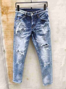 Mens denim Jeans Blue Jean Black Ripped Pants Häll Hommes Men s Italy Fashion Italy Style Biker Motorcykel Rock Revival Jeans