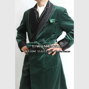 Jaquetas Verde Veludo Ternos Jaqueta Para Homens Casa Diária Pijamas Blazer TailorMade 1 Peça Noivo Desgaste Smoking Preto Entalhado Lapela Casaco