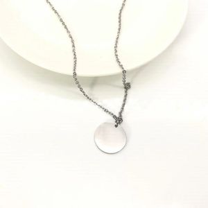 round necklace female stainless steel couple chain pendant jewelry on the neck gift for girlfriend accessories whole223P