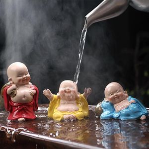 Tea Pets Resin Color-changing Pet Small Buddha Monk Figurine Ornaments Desktop Crafts Home Table Decoration Accessories Gifts