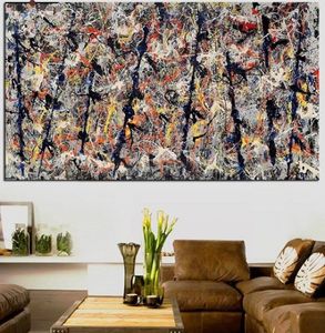 Jackson Pollock Blue Poles High Quality Wall Art HD Print Abstract Graffiti Wall Art Oil Målning Heminredning på Canvas JK148223848