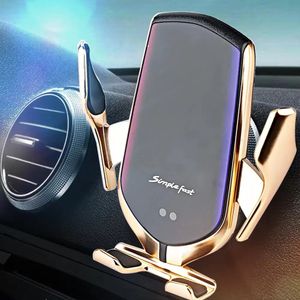 Carregador de carro sem fio Qi Braçadeira automática 10W Suporte de carga rápida R2 para Iphone12 13 14 15pro forHuawei P30Pro Sensor infravermelho Suporte de telefone para BMW