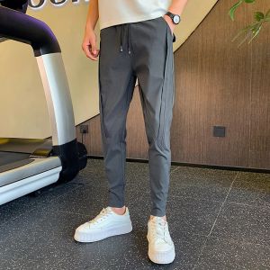 Штаны 4colors Pantalones Hombre Fashion Packwork Design Design Antry Cargo Pants for Men Clothing 2023 Slim Fit Casual Joggers Black