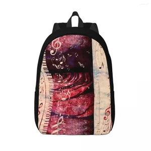 Mochila notas musicais piano teclado universidade mochilas mulheres de alta qualidade grandes sacos escolares kawaii mochila