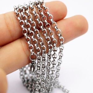 5m ship in Bulk Jewelry Making Meter Round Rolo Chain Stainless Steel Handmade 2 5 3 4 6 8 10mmr olo Chain From Jewelry Findi192a