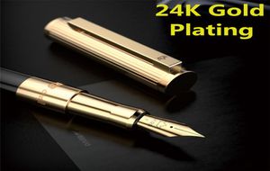 Darb Luxury Fountain Pen pläterad med 24K Gold High Quality Business Office Metal Ink Penns Gift Classic 2207152751356