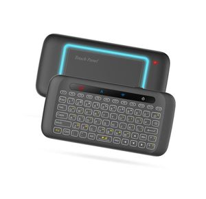Mini teclado sem fio h20 led backlighttouchpad air mouse ir aprendizagem controle remoto para android smart tv windows a174940903