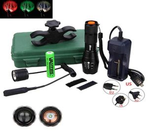 Green Red White Hunting Light 5000 Lumens Tactical Justerable Focus Torch Huntmontering 18650 Batteriset Remote Pressure Switch 29570989
