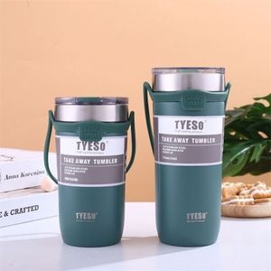 Tyeso Termal Kupa Termos Su Şişesi Vakum Kupası Tulumbil İçki Termo Şişeler Kahve Çay Bardakları Termos Tumblers Flasks 2208238U