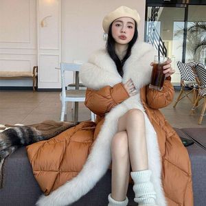 Fox New 2023 Winter Grass Large Neck For Women's Goose Down Fur Coat 1271