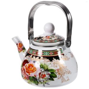 Dinnerware Sets Enamel Pot Tea For Loose Pour Over Coffee Kettle Retro Stove Top Water Kettles Stovetop Kungfu Teapot