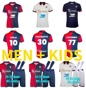 23 24 Cagliari Cagliari Cálcio Jerseys 2023 2024 Sain Efisio Ranieri Benetti Lapadula Pavoletti Luvumbo Simeone Nandez Mancosu Men Kids Ki FooBll