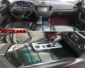 Painel de controle central interno maçaneta da porta 3d 5d adesivos de fibra de carbono decalques capa de carro peças produtos acessórios para maserati gh5781849