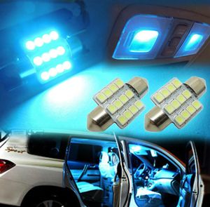 DIY 31MM12SMD IceBlue BLUE Festoon Dome Map Interior LED Light Bulbs Car Roof Lamp 10pcsLOT8399917