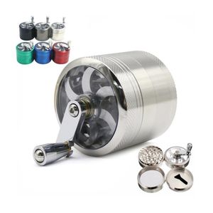 Tobacco Grinder 40mm 4 Layers Zicn Alloy Hand Crank Tobacco Grinders Metal Hand Muller Pepper Grinders Smoking Accessories8225855