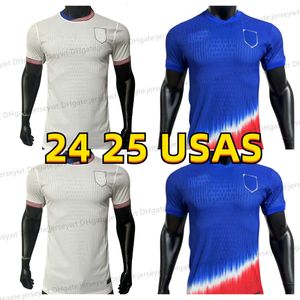 2024 2025 Världscup United States Pulisic Soccer Jerseys McKennie Reyna McKennie Weah Swanson Usas Morgan Rapinoe Men Kit Football Shirt Maillot de Foot Kit Camiseta