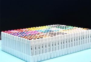 Marcador de arte 168 cores à base de álcool caneta marcador de aquarela caneta esboço marcador de ponta dupla desenho arte escova caneta 2102262441595