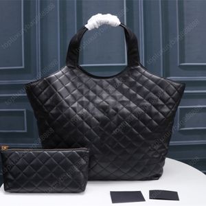 high quality large tote bag designer Fashion saddle bag Composite Bag Fashion shoulder bag 52CM Genuine Leather Diamond Lattice black handbag Interior Slot Pocket