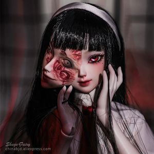 Mio 2: e Tomie Doll Magnet Ghost Face BJD 1/4 oueneifs Double Emotion Conneined Girl From Nowhere Nano Anime Ball fogade dockor 240308