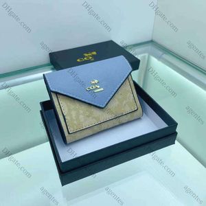 Wallets Outlets New Style Short Three Fold Color Matching Wallet Womens Handbag Outlet Box Luxury Goods